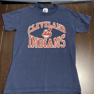 Vintage Cleveland Indians Boys Size M 10 12 Logo 7 USA‎ Tee Chief Wahoo 80s-90s